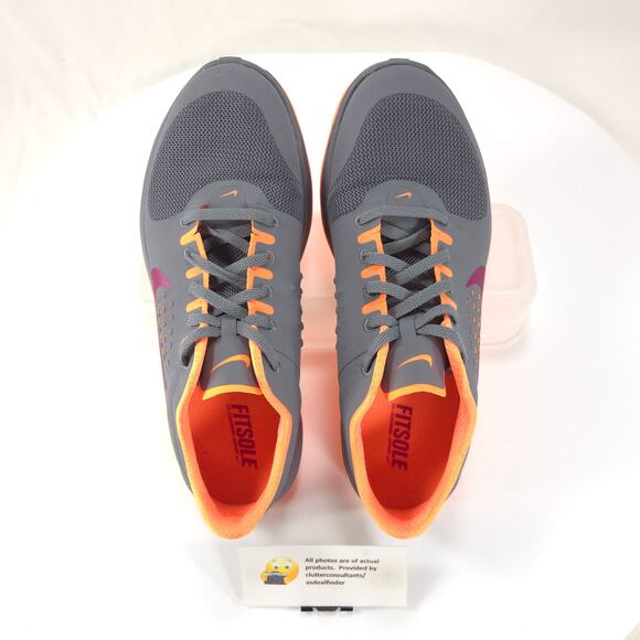 Nike FS Lite Run Athletic Lace Up Shoe Womens Size 8.5 616684-003 Gray Orange - Picture 6 of 9